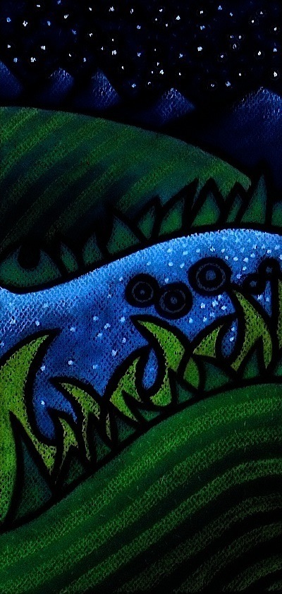 "Night River" - Chalk pastel on paper.