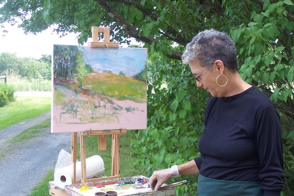 Shelli at the Easel