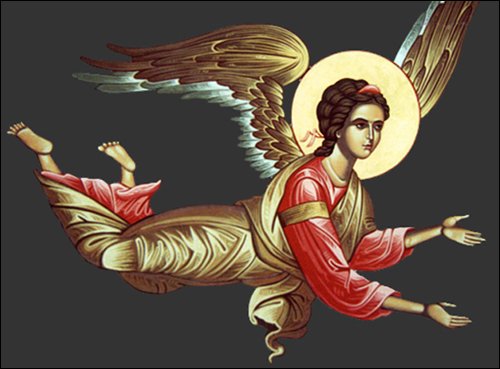 Byzantine mural detail - Angel 